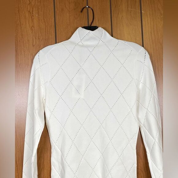 Proenza Schouler White Label Pointelle Diamonds Turtleneck Top size S - Picture 9 of 13